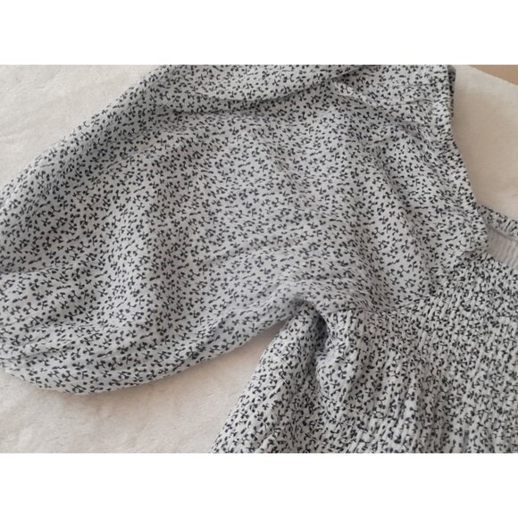 Womens Boho Milkmaid Floral Layered Cottagecore Prairie Maxii Dress XL White/Blk - Picture 3 of 8